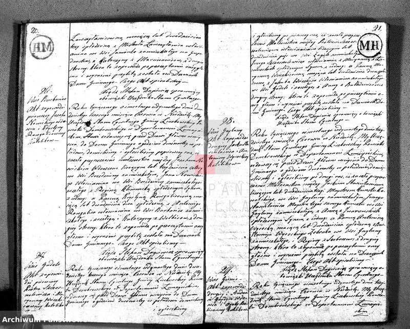 image.from.unit.number "Akta Cywilne Małżeństw w Gminie Liszkowskiey w Powiecie Dombrowskim w Departamencie Łomżyńskim Roku 1811/12 zawartych"