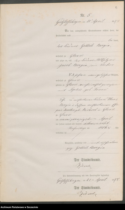 Obraz 8 z jednostki "Sterbe-Register (Neben-Register)"