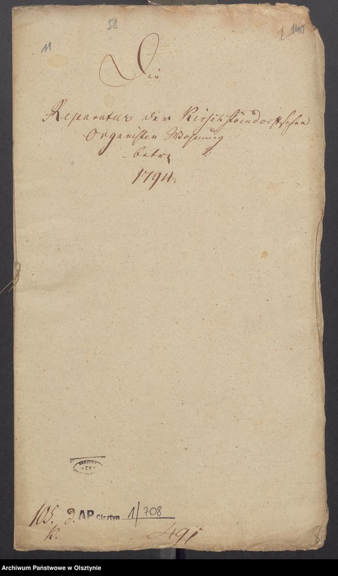 image.from.unit.number "Die Reparatur der Kirschsteindorfschen [Kiersztanowo] Organisten Wohnung"