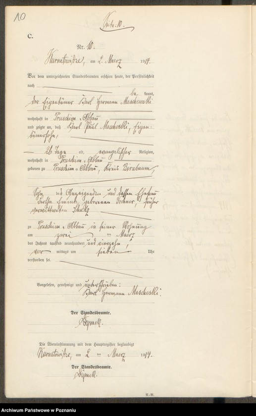 Obraz 12 z jednostki "Sterbe-Neben-Register"