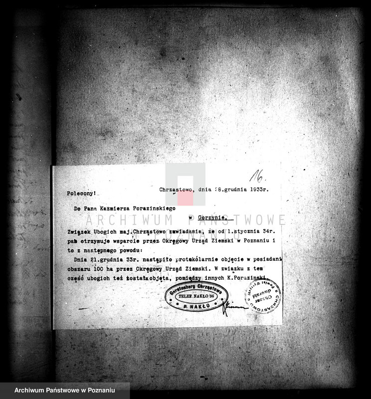 Obraz 20 z jednostki "Majątek Chrząstowo powiatu wyrzyskiego sprawy gminne i ubogich"