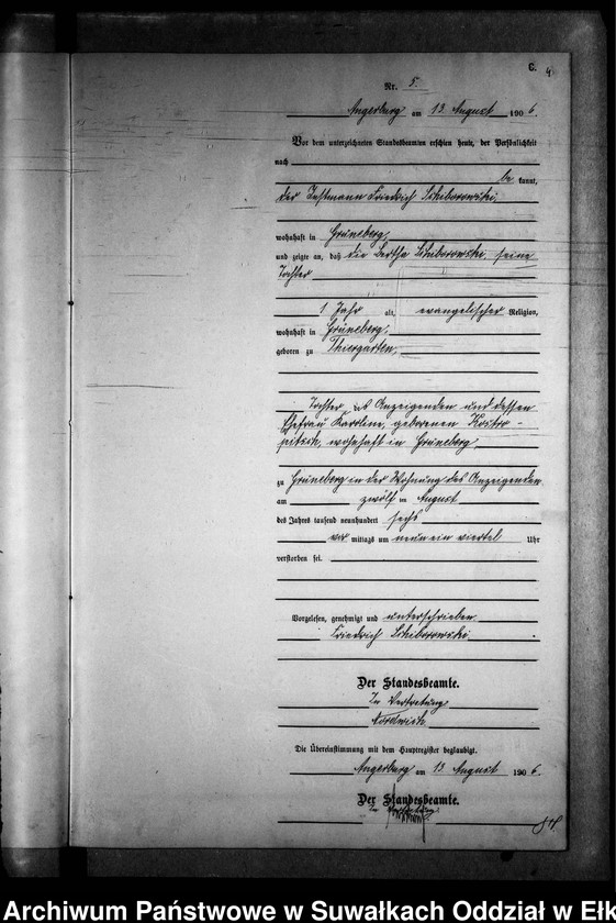 image.from.unit.number "Sterbe-Neben-Register des Preussischen Standes-Amtes Gr. Strengeln Kreis Angerburg"