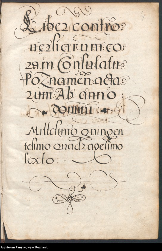 Obraz 5 z jednostki "Liber controversiarum coram consulatu Posnaniensi actarum ..."