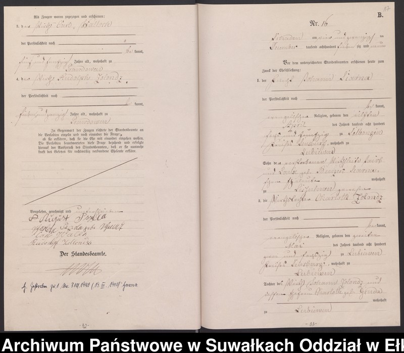 image.from.unit.number "Heiraths-Haupt-Register des Königlich Preussischen Standes-Amtes Schaden Kreis Sensburg"