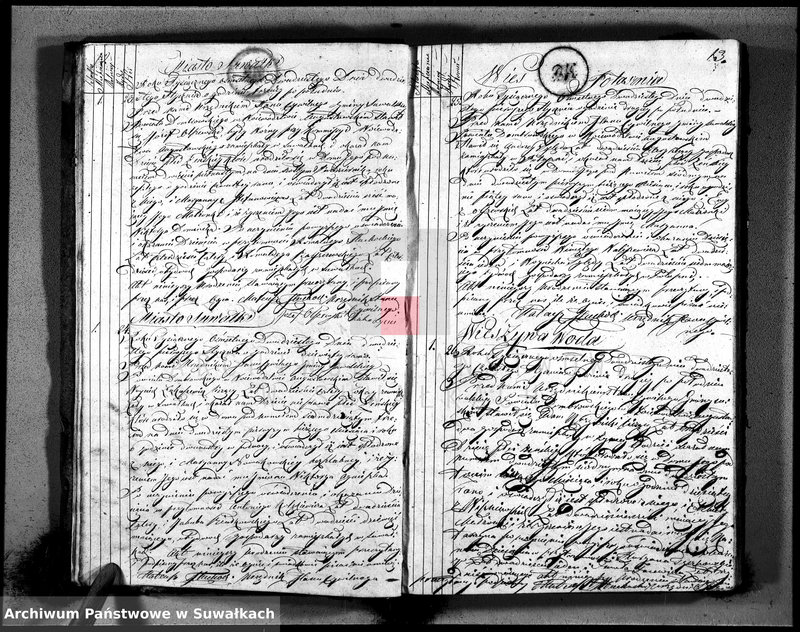 image.from.unit.number "Akta urodzonych urzędnika stanu cywilnego gminy suwalskiey na rok 1820"
