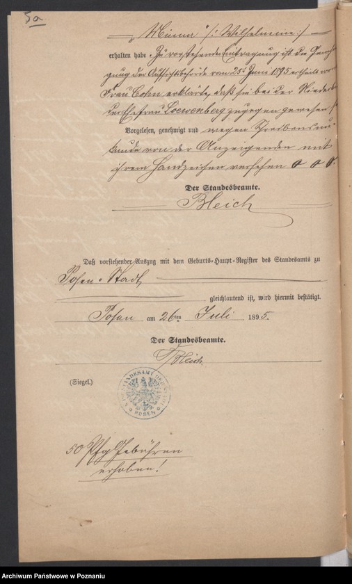 Obraz 8 z jednostki "Die von den Verlobten beigebrachten Urkunden zur Eheschliessung pro 1895"
