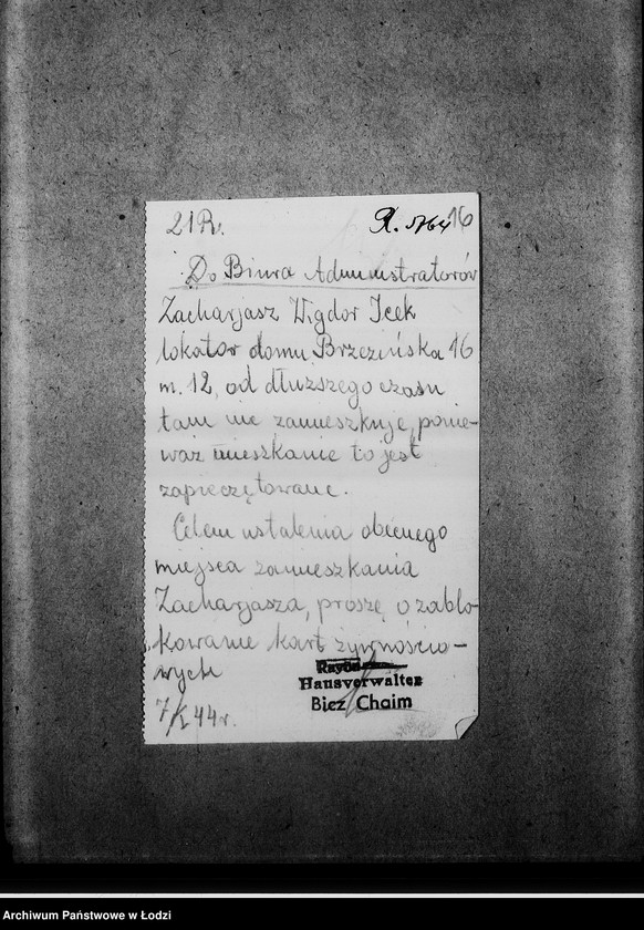 Obraz 20 z jednostki "[Korespondencja z Wydziałem Kart w sprawie skreślenia osób wymeldowanych]"