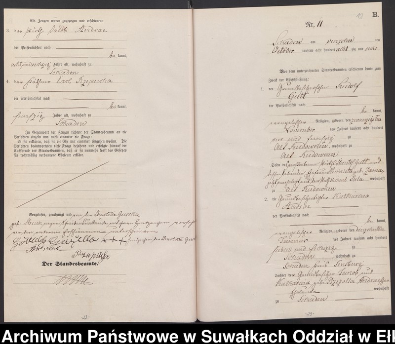 image.from.unit.number "Heiraths-Haupt-Register des Königlich Preussischen Standes-Amtes Schaden Kreis Sensburg"