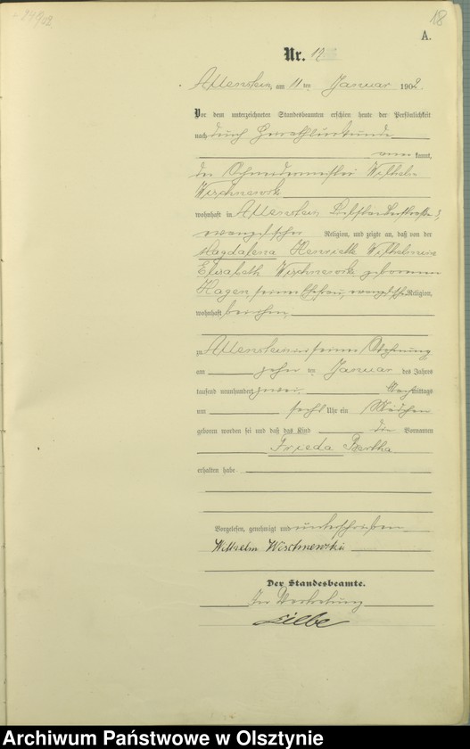 image.from.unit.number "Geburts-Haupt-Register Tom I,Nr 1 - 399"