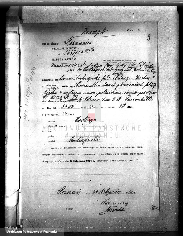 image.from.unit.number "Krotoszyńska fabryka kaszy Ekstra w Krotoszynie nr woj. kotła 70"