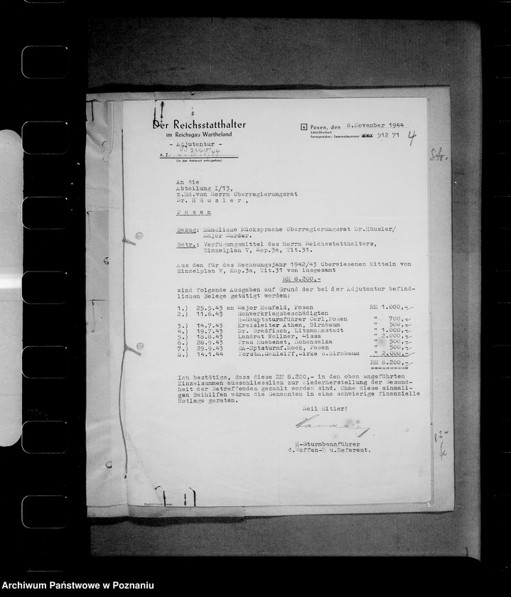 Obraz 8 z jednostki "Fundusz dyspozycyjny namiestnika"