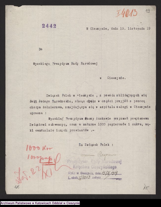 image.from.unit.number "[Korespondencja Rady Narodowej Księstwa Cieszyńskiego]"