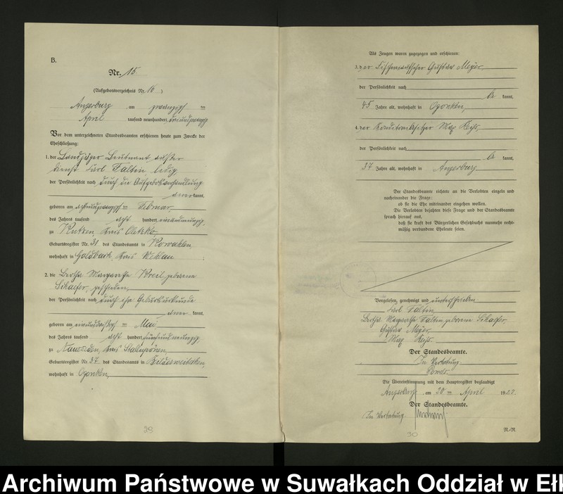 image.from.unit.number "[Heirats - Register (Neben - Register) Standesamt Angerburg einschl. der Bezirke, Gr. Strengeln, Prinowen und Kehlen Kreis Angerburg]"