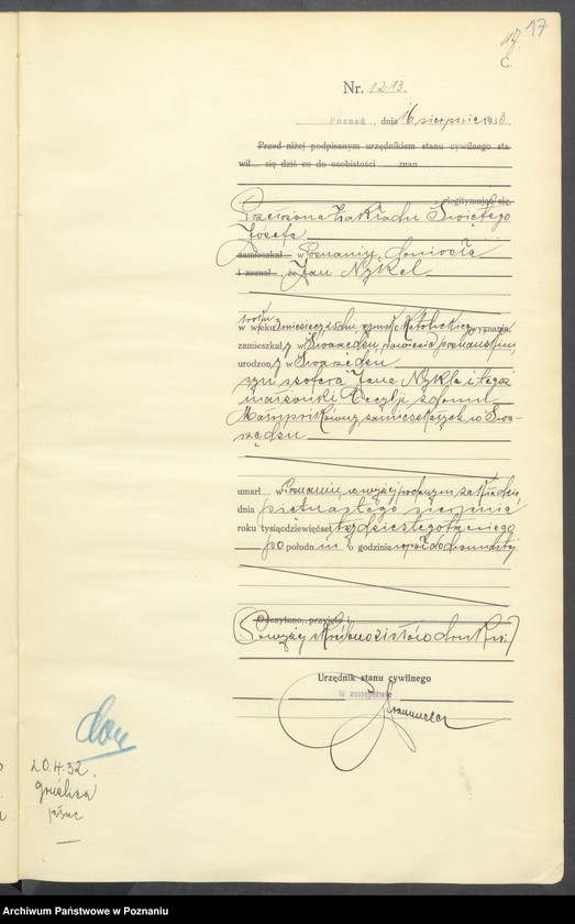 Obraz 19 z jednostki "Księga miejscowa zgonów tom III [Rejestr główny zgonów]"