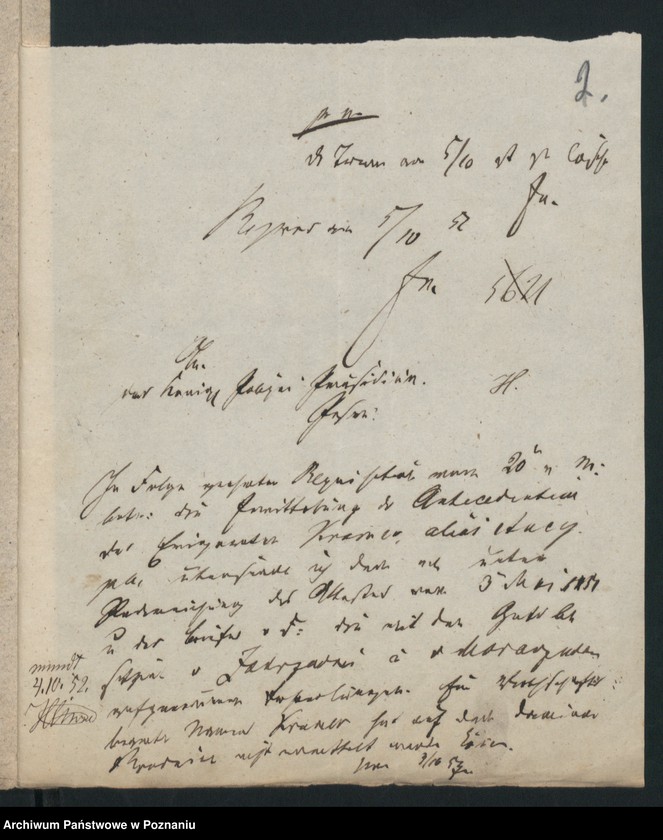 Obraz 5 z jednostki "A. betr. Franz Cramer, stud. theol. et phil. aus Posen zeitweilig beim Gutsbesitzer Xaver von Zakrzewski in Ciechowo"