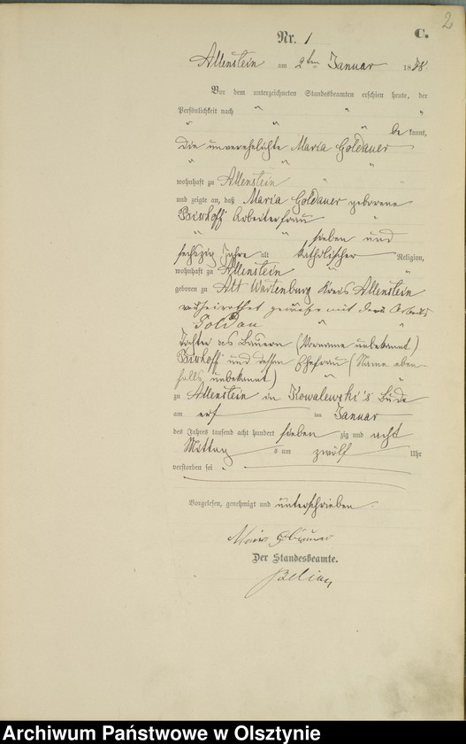Obraz z jednostki "Sterbe-Haupt-Register Nr 1 - 229"