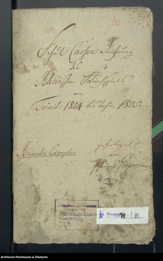 image.from.unit.number "Schul-Casen Rechnung des Rheinschen Kirchspiels"