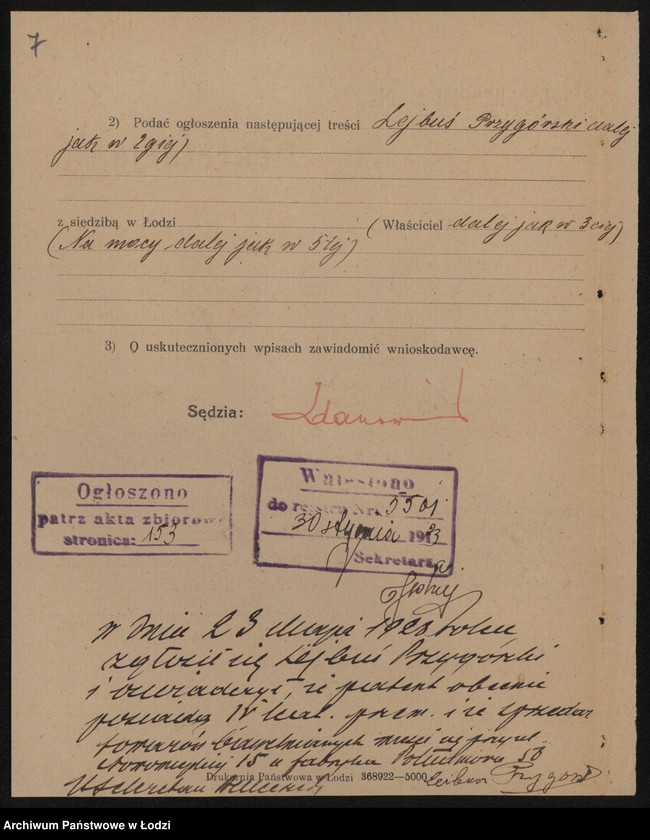 Obraz 9 z jednostki "Lejbuś Przygórski- wyrób towarów bawełnianych"