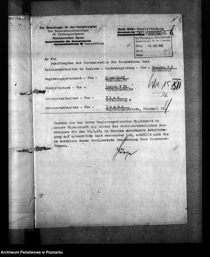 Obraz 9 z jednostki "Beschlagnahme - Anordung der Kraftfahrzeuge. Berichte über die Verkehrslage"