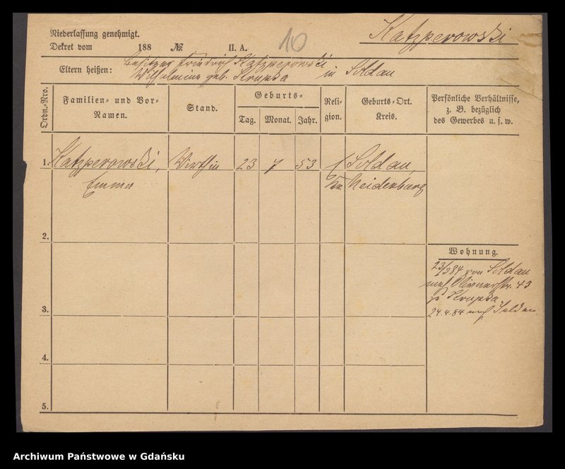 image.from.unit.number "Karty meldunkowe: Katzler - Kaumann"