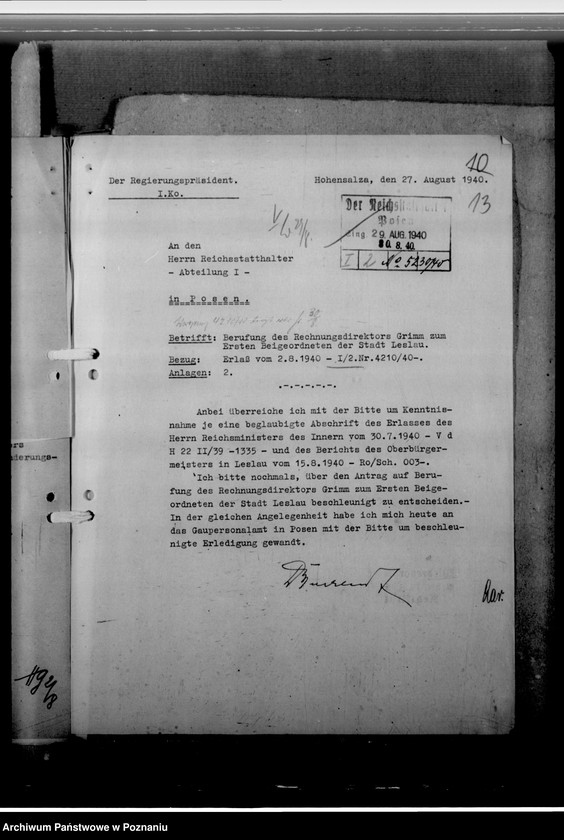 Obraz 18 z jednostki "Grimm, Rudolf - Bürgermeister in Leslau (Włocławek)"