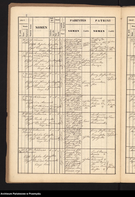 image.from.unit.number "[Kopie metryki urodzeń w parafii Cieszanów z lat 1864-1865]"