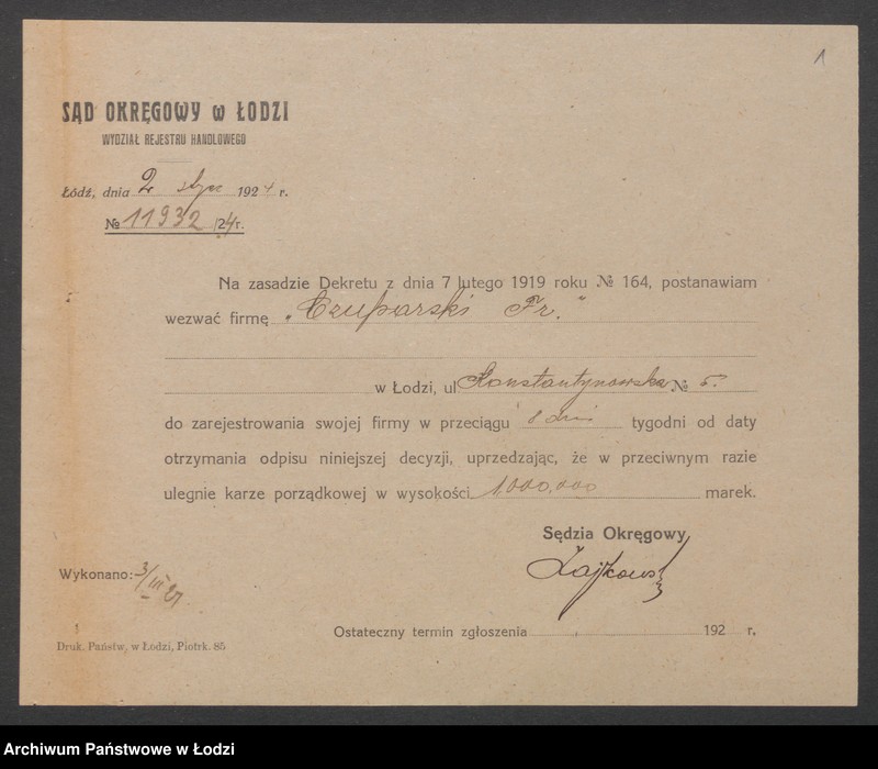 Obraz 3 z jednostki "Franciszek Czuparski- sprzedaz gazet, kalendarzy i starego papieru"