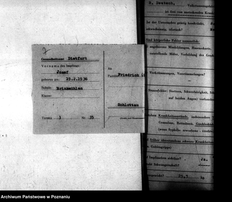 Obraz 11 z jednostki "[Akta personalne wychowanka Josefa Friedricha, ur. 9 VI 1936]."