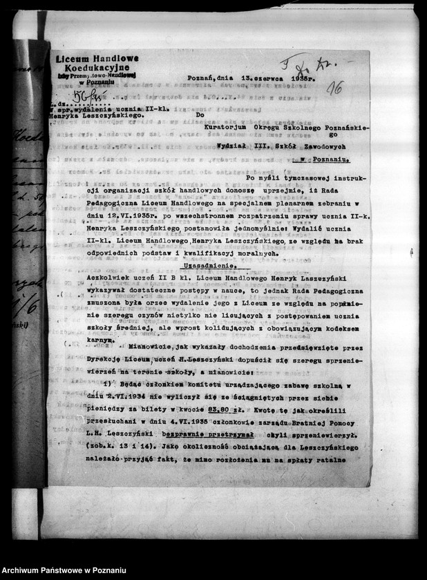 Obraz 19 z jednostki "Liceum Handlowe Koedukacyjne Izby Przemysłowo-Handlowej- Poznań [lista abiturientów i eksternistów]"