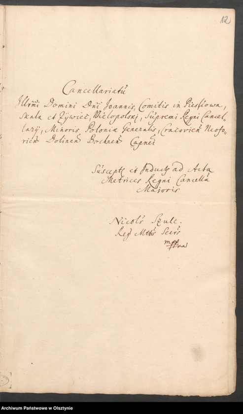 image.from.unit.number "V. [von] Lauson [Johannes Jacobus de Lauson - indygenat]"