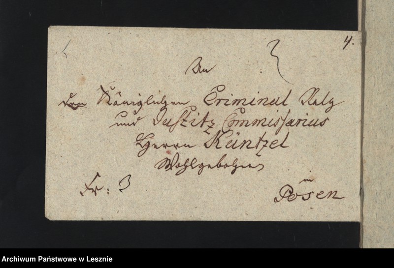 Obraz 8 z jednostki "[Akta manualia des Kriminalrats Künzel als Mandatarii des Magistrats zu Lissa in Liguidationssachen contra die Fürstl. von Sułkowski