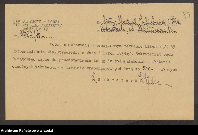 Obraz 17 z jednostki "Manuel Jakubowicz i S-ka – skład krawiecki i sprzedaż gotowych ubrań"