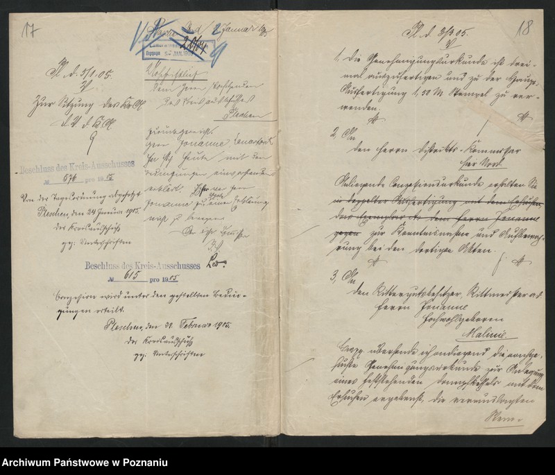 image.from.unit.number "Acta betreffen Konzessionierung eines feststehenden Dampfkessels zum Brennereibetrieb des Rittergutsbesitzers Iowanne in Lenartowitz"