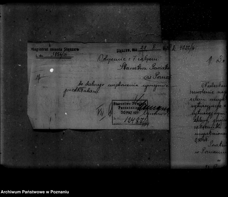 Obraz 13 z jednostki "Zatwierdzenie projektu urządzania zakładu przemysłowego Firmy Płótno S. Akcyjna W Stęszewie powiat poznański nr 516"