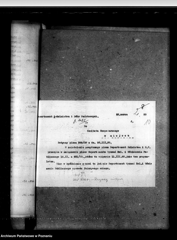 Obraz 14 z jednostki "Sprawy prawne projekty ustaw, rozporządzeń i uzasadnień przedkładanych do aprobaty p. Ministrowi b. Dzielnicy Pruskiej"