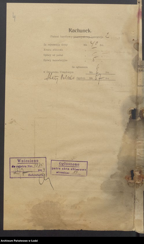 Obraz 6 z jednostki "Kalman Brauner - sprzedaż towarów manufakturowych"