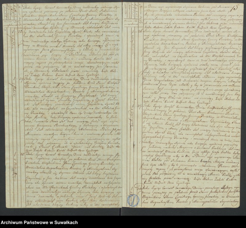 image.from.unit.number "Akta zeszłych gminy puńskiey od 1-go stycznia do dnia ostatniego grudnia 1818 roku."