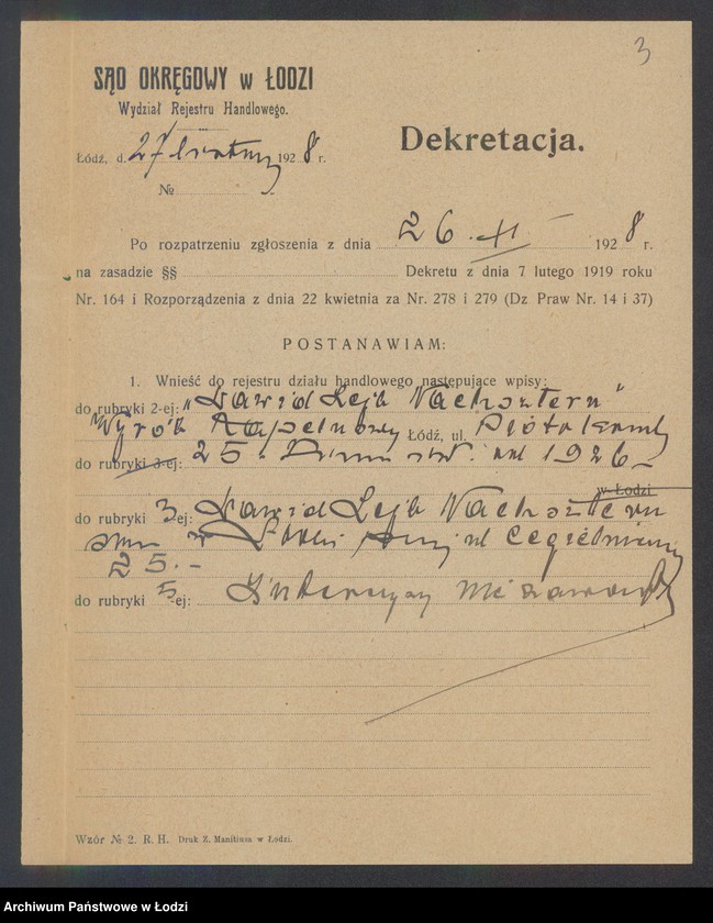 Obraz 5 z jednostki "Dawid Lajb Nachsztern- wyrób kapeluszy"