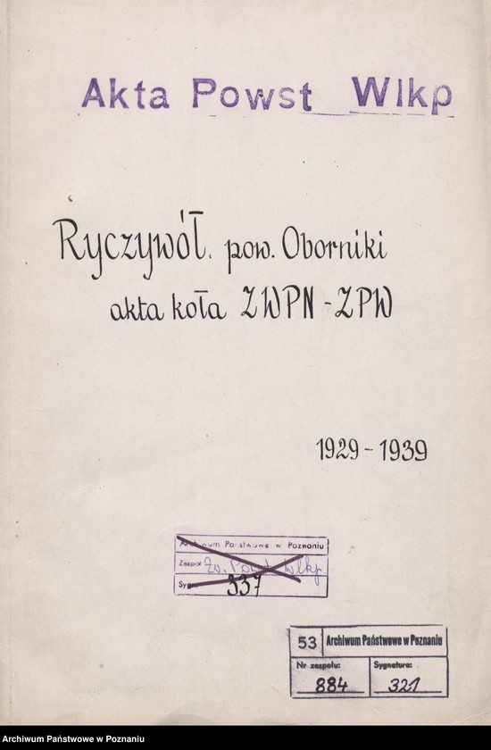 Obraz 3 z jednostki "Ryczywół, powiat Oborniki - akta koła."