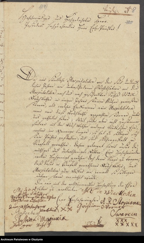 image.from.unit.number "Wegen der auf Erbpacht auszuthuenden Sechs Bruchbeete bey den Rastenburgschen Amts Hospital"