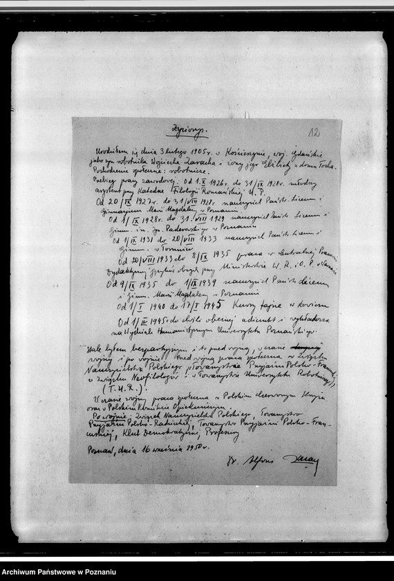 Obraz 17 z jednostki "Sprawy różne: korespondencja, życiorysy członków zarządu, spisy książek, wycinki prasowe"