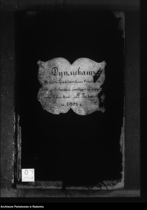 image.from.unit.number "Dublikat aktov graždanskago sostoâniâ ob urodivših, brakosočetavšihsâ i umerših v rim. kat. prihode Glovačev za 1902 god"