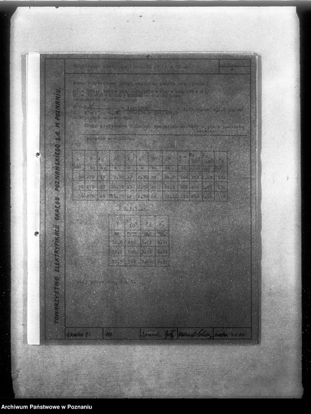 Obraz 12 z jednostki "/Opisy techniczne i rysunki projektu napowietrznych linii elektrycznych 30 km z Poznania do Gostynia przez Zaniemyśl Dolsk oraz z Poznania do Rogoźna przez Oborniki/"