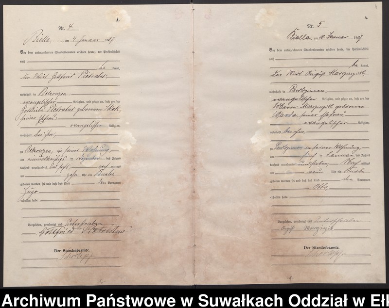 image.from.unit.number "[Geburts-Haupt-Register des Königlichen Preussischen Standes-Amtes Bialla Kreis Johannisburg]"