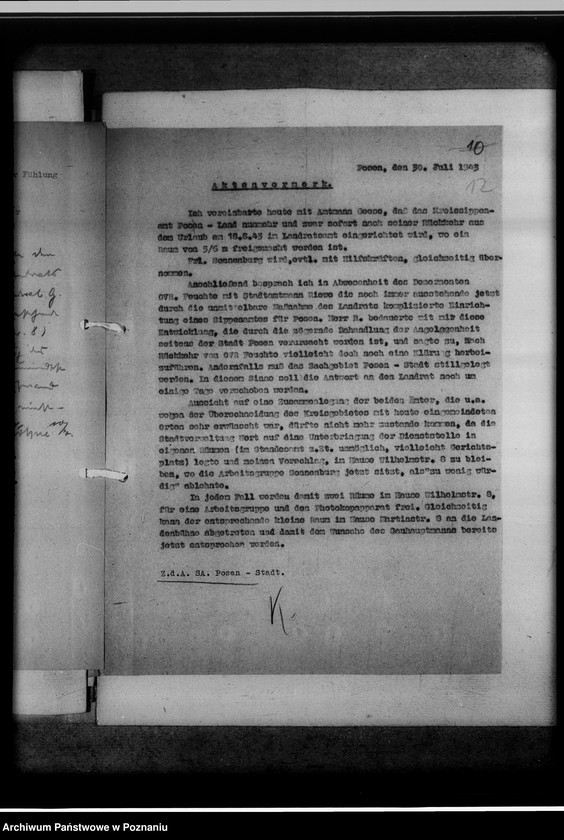 Obraz 16 z jednostki "[Korespondencja w sprawach organizacyjnych i obsady personalnej] Gausippenamt Posen [Poznań]"