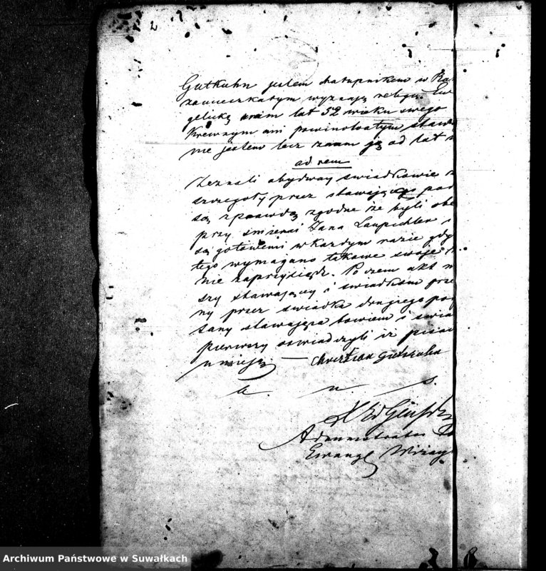 image.from.unit.number "Dowody do Aktów Małżeństw Parafii Ewangelickiej Wiżajńskiej za rok 1845"