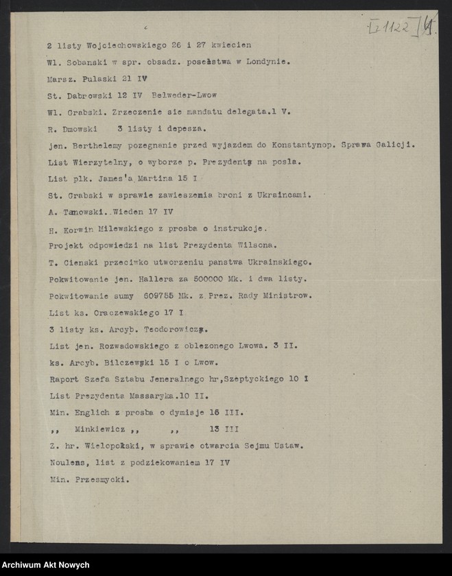 image.from.unit.number "Spisy i wykazy akt m.in. szczegółowy spis akt paryskiego archiwum Prezydenta Ministrów"