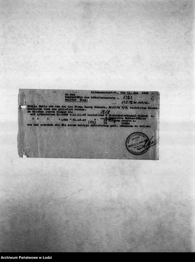 Obraz 18 z jednostki "Textil-Fabrikations-Abteilung [Produkcja i zapotrzebowanie materiałów dla resortu pracy]"