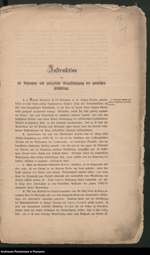 Obraz 18 z jednostki "A. betr. verschiedene Nachrichten und Verzeichnisse über polnische Emigranten"