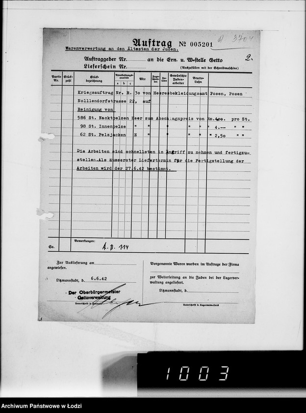 Obraz 6 z jednostki "Kriegsauftrag R.30. Rein.von Pelzen 32 HBA Posen"